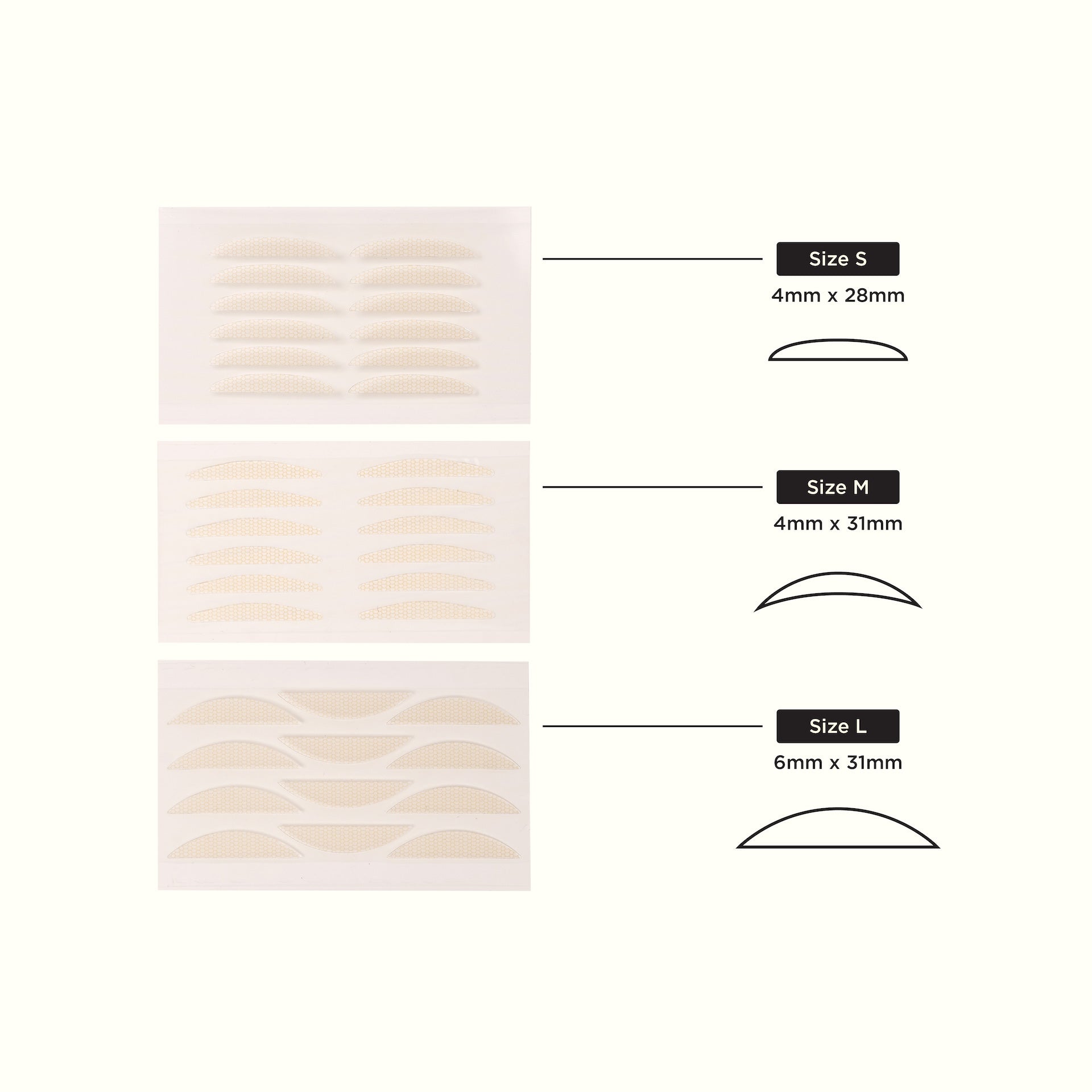 MUAQ PE Mesh Eyelid Tape - Large