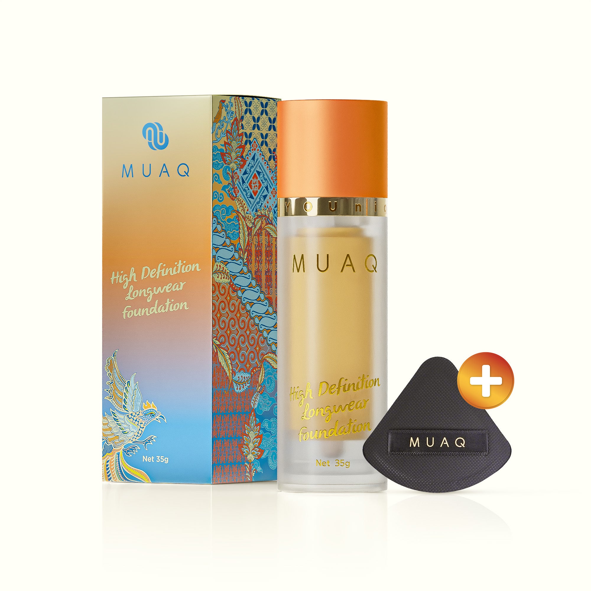 MUAQ HIGH DEFINITION LONGWEAR FOUNDATION BALI (WITH PUFF)