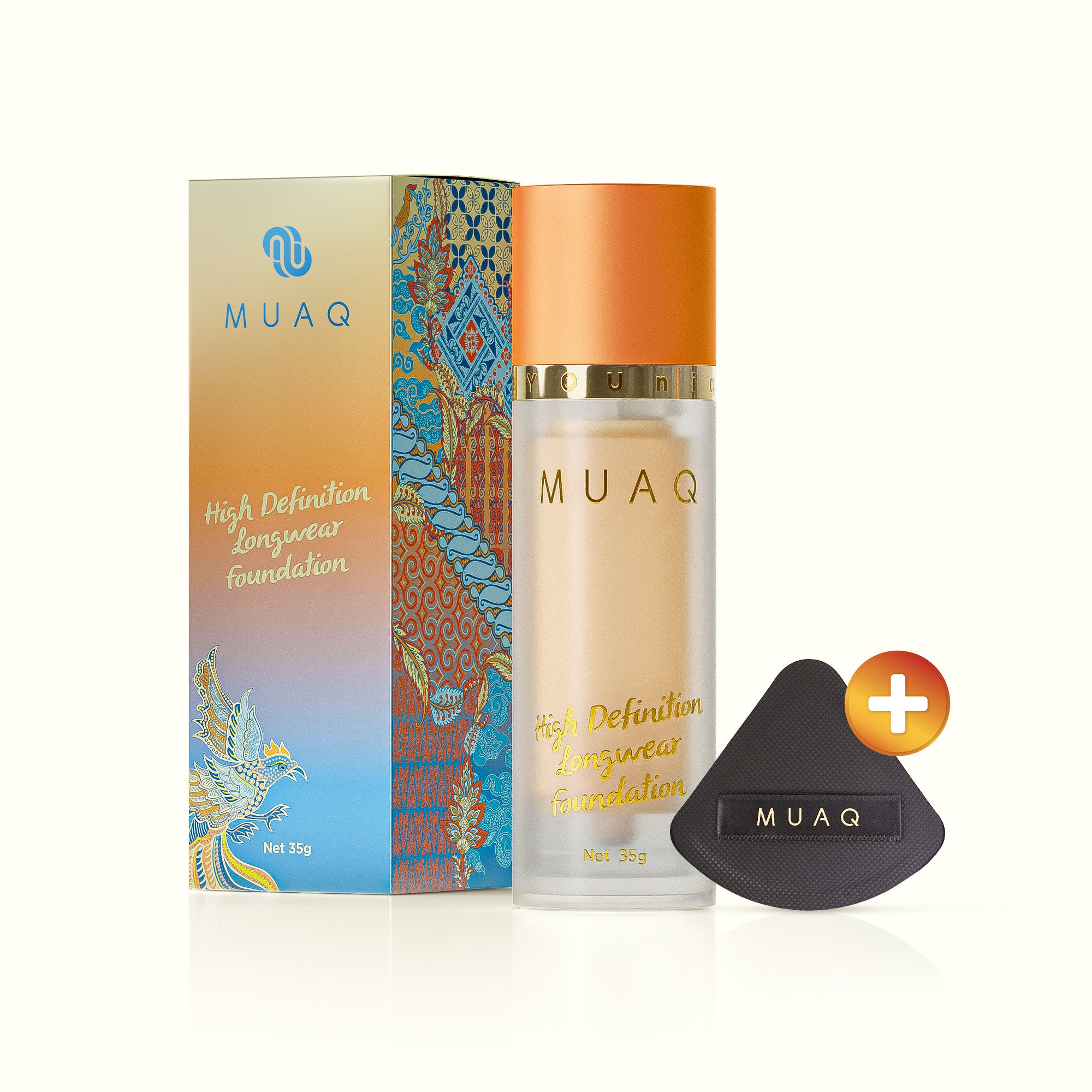 MUAQ High Definition Longwear Foundation - KALIMANTAN (With Puff)