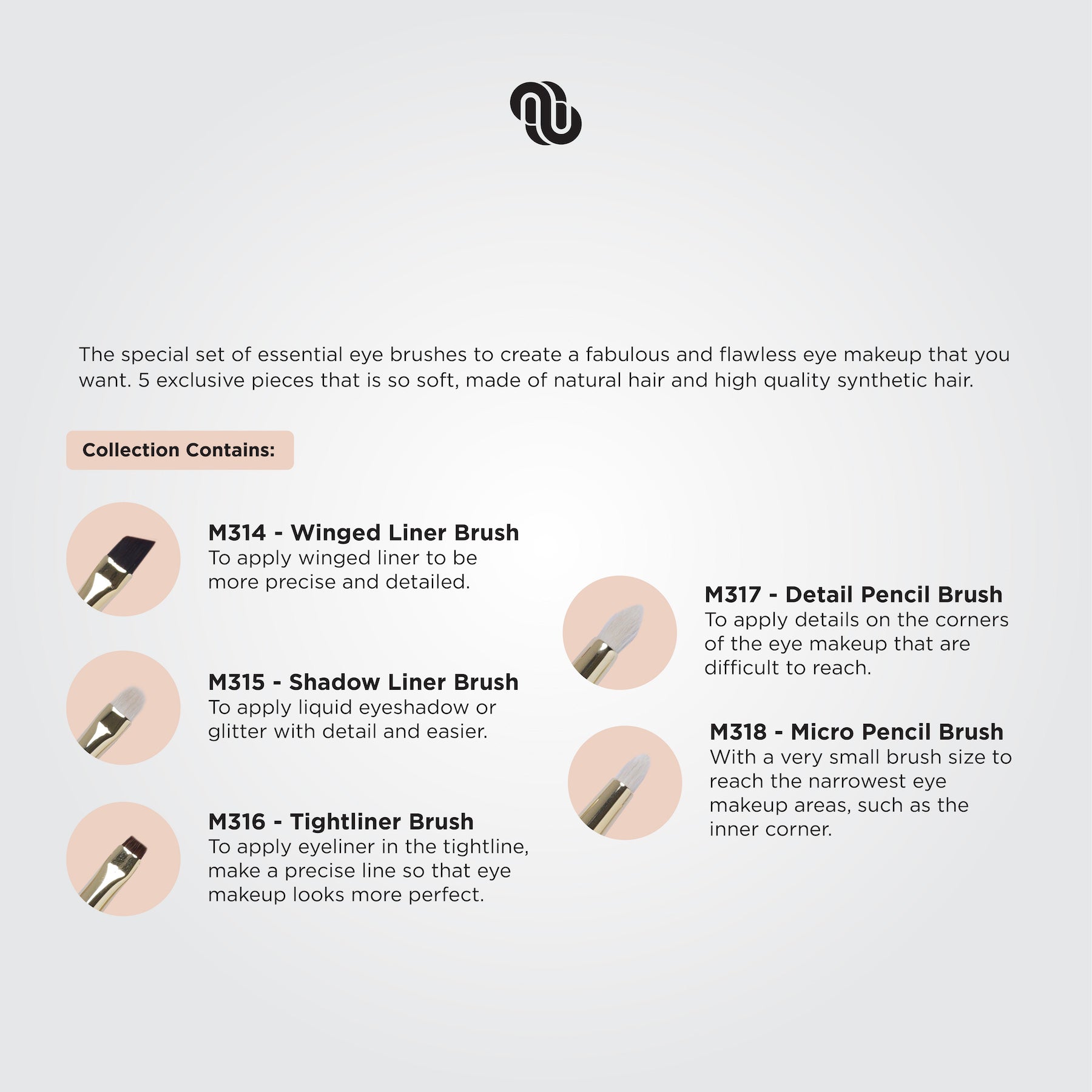 MUAQ X JANUARY CHRISTY DETAIL EYE BRUSH SET