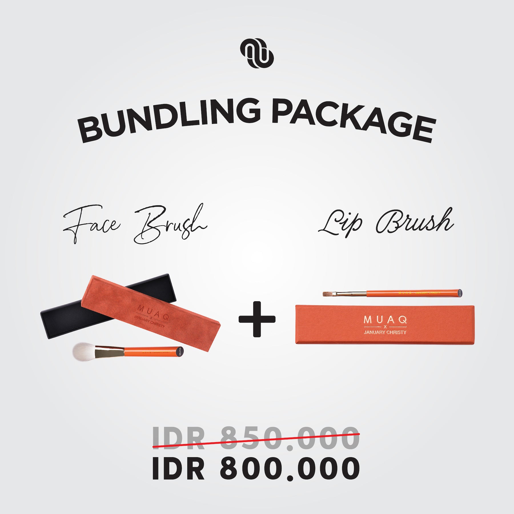 Bundling: Face Brush + Lip Brush MUAQ X JANUARY CHRISTY
