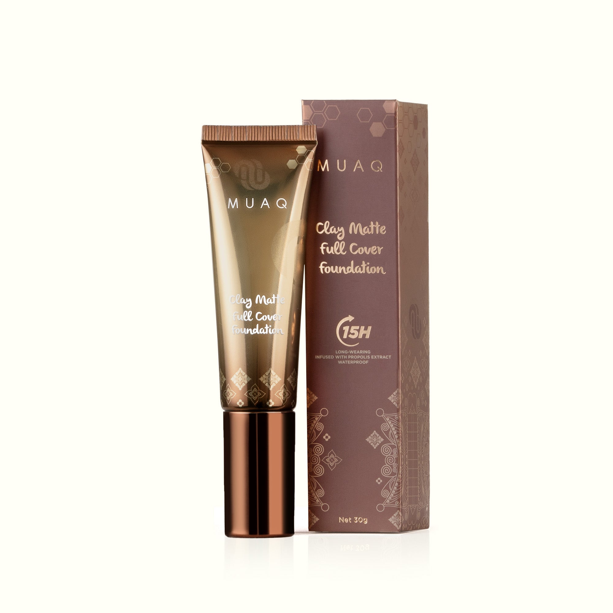 MUAQ CLAY MATTE FULL COVER FOUNDATION - PASAI (MEDIUM NEUTRAL)